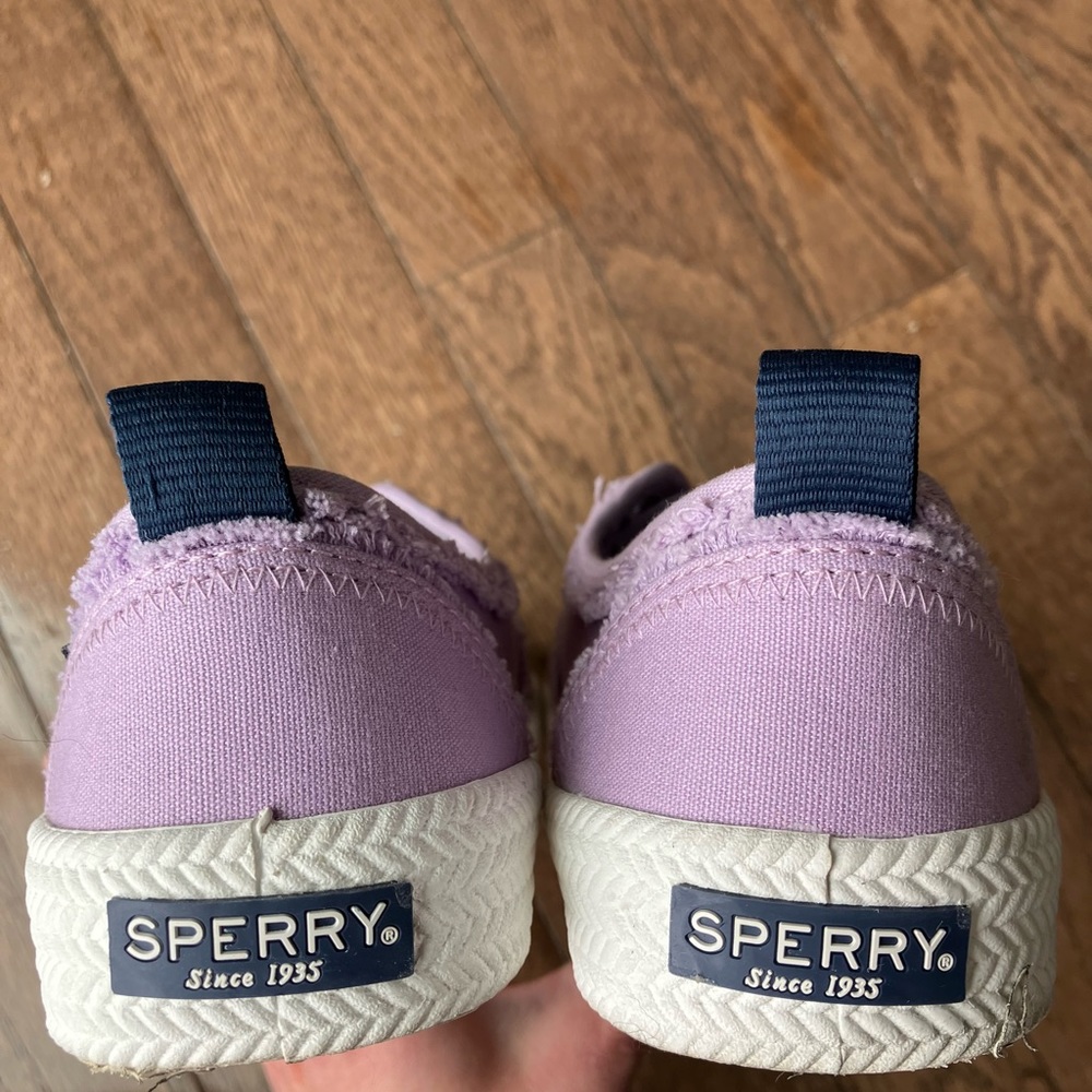 Sperry lilac women’s top-sider slip on shoes - Picture 5 of 9